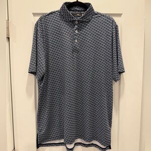 Ralph Lauren RLX Navy Boat Print Performance Polo - Men’s Medium